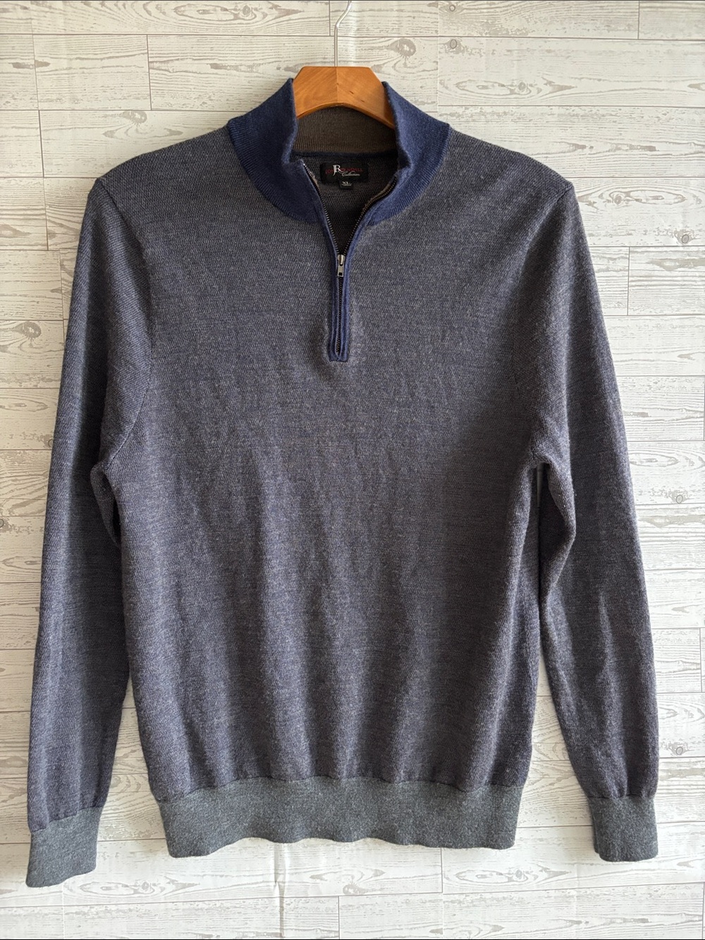 Merino Wool 1/4 Zip Sweater Mens XL Preppy Jon Randall JR Baselayer gorpcore